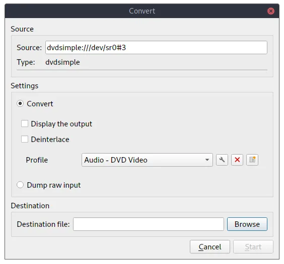 vlc open convert dialog